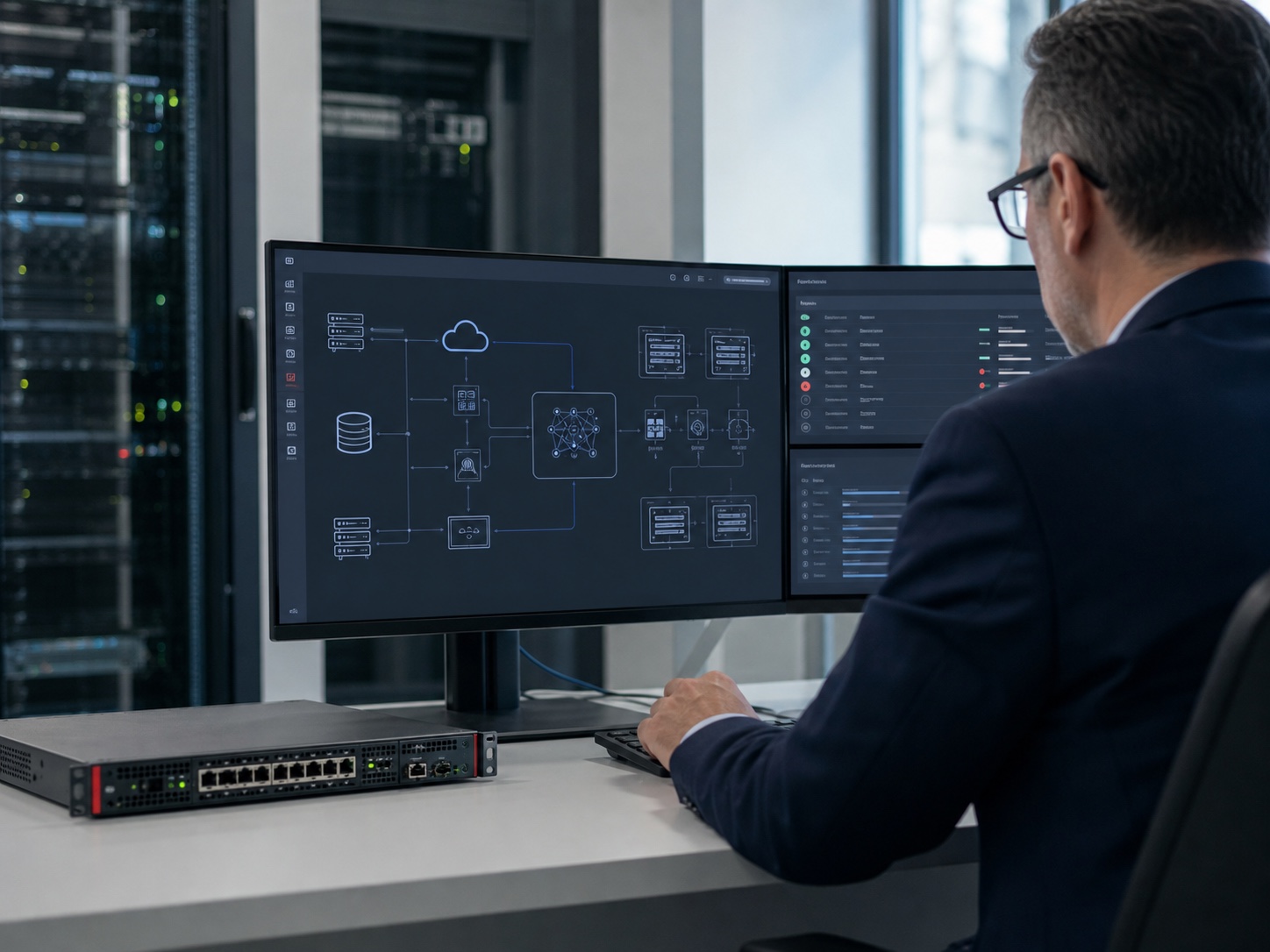 IT-Auditor prüft IT-Infrastruktur, Datenflüsse und KI-Verarbeitung